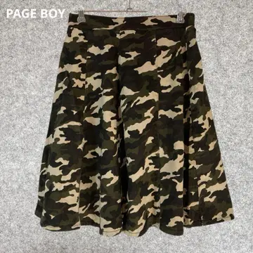 PAGE BOY 카모 패턴 플레어 스커트 하이웨스트
