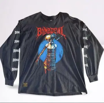 BOMBDIVAL 롱 슬리브 T셔츠 블랙