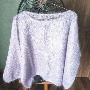 연보라 모헤어 혼방 스웨터