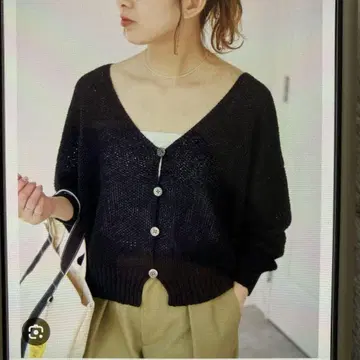 미사용! 스픽 앤 스팬 페이퍼얀 V넥 가디건