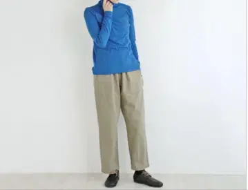 노플 nofl 비와 표백 염색 면 린넨 테이퍼드 팬츠