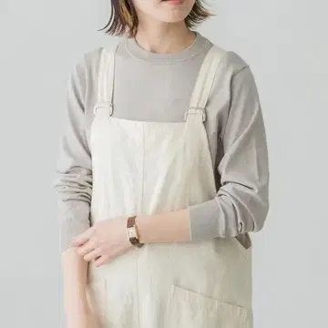 하자품 새상품급 카구레 긴팔 코튼 실크 크루넥 풀오버 그레이