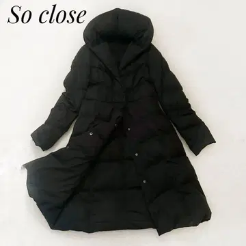 소 클로스 숄카라 다운 롱 코트 자켓