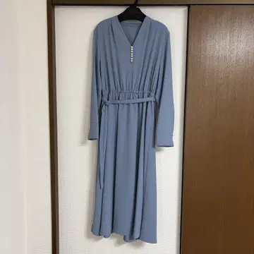 내추럴 뷰티 베이직 블루 원피스
