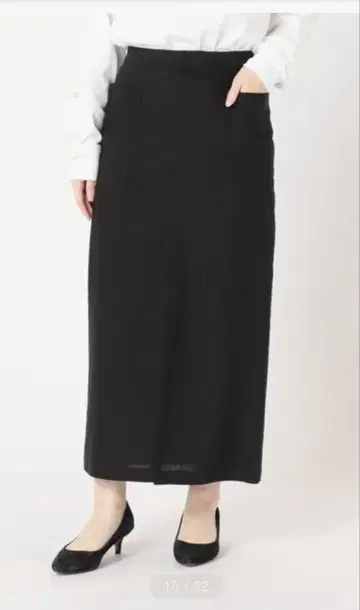 SLobe IENA 린넨 타이트 스커트 블랙