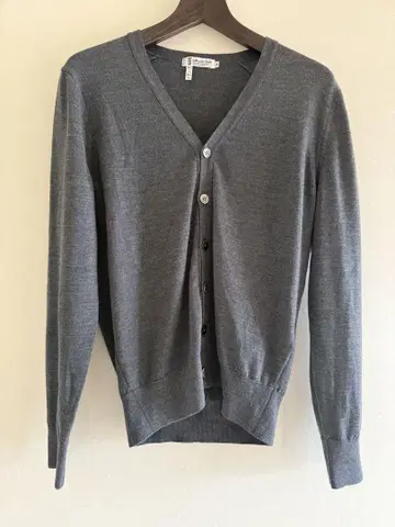 가마쿠라 셔츠 메리노울 차콜 그레이 V넥 가디건 M 일본제
