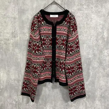 COMMRE 코무루 vintage 자카드 가디건 올 패턴 긴팔 프리