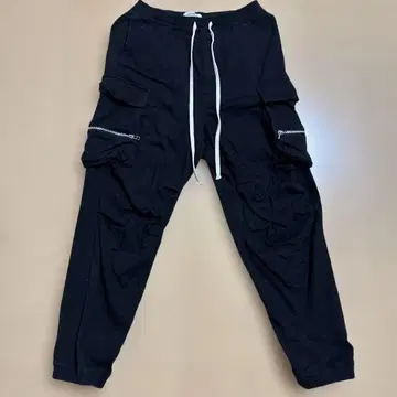 ANDRAP 지퍼 카고 팬츠 블랙