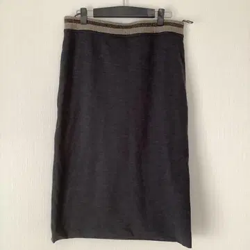 BRUNELLO CUCINELLI 다크 그레이 타이트 롱 스커트