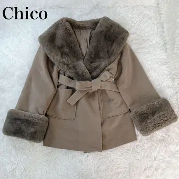 새상품급 Chico 에코 퍼 숄카라 여배우 옷깃 코트