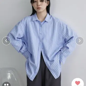 aunt marie's 오버 사이즈 베이직 사커 스트라이프 셔츠