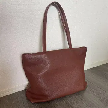 Hushtag 가죽 토트 브라운