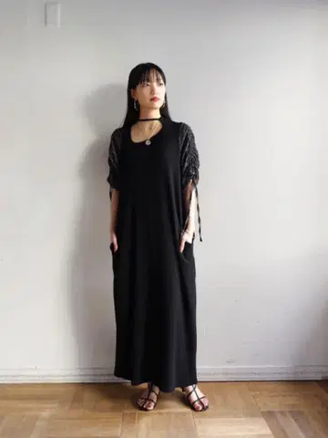 [ sahara ] Gather Sleeve Choker Dress