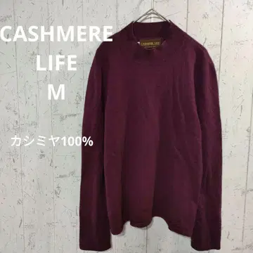 [ CASHMERE LIFE ] 버건디 적자색 긴팔 캐시미어 니트 스웨터