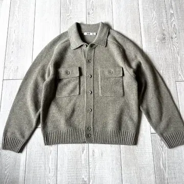새상품급 UNIQLO U 라무 니트 자켓 남녀 공용 M 그레이