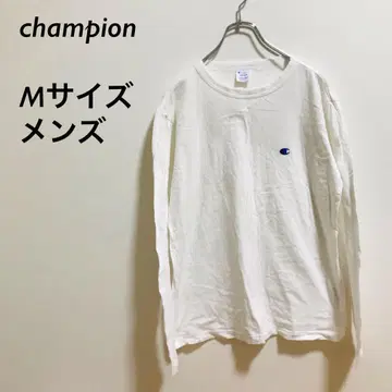 [ champion ] 화이트 긴팔 티셔츠 가슴 로고 남성용 면 100%