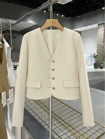 노카라 자켓 골드 버튼