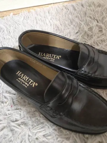 HARUTA 블랙 가죽 로퍼