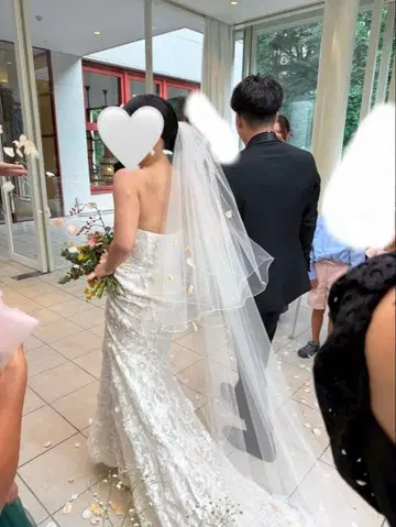 웨딩 롱 베일 아이보리