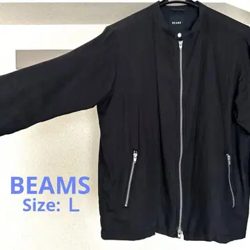 BEAMS 린넨 라이더 자켓 블랙