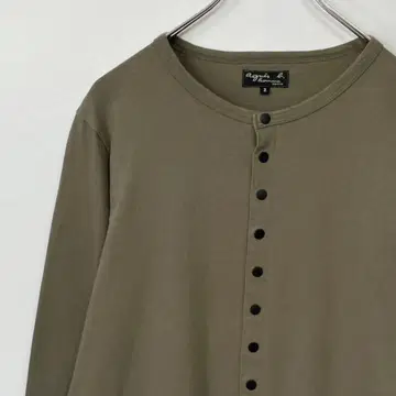 애니에스 베이 옴 가디건 프레션 카키 블랙 버튼