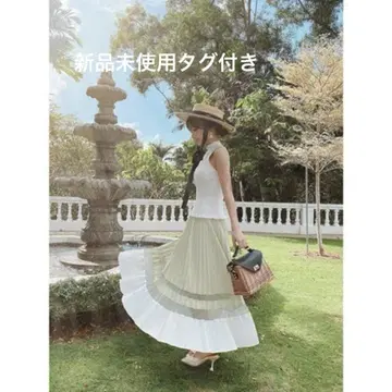 eimy istoire 시어 콤비 플리츠 스커트 민트 플레어 스커트
