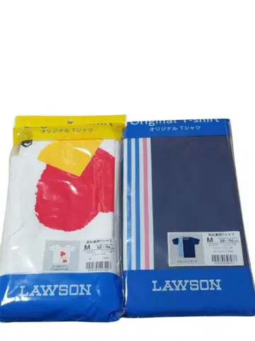 LAWSON 오리지널 T셔츠 2종 세트 M사이즈 카라아게쿤 스트라이프
