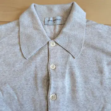 JOHN SMEDLEY 라이트 그레이 긴팔 피케 셔츠