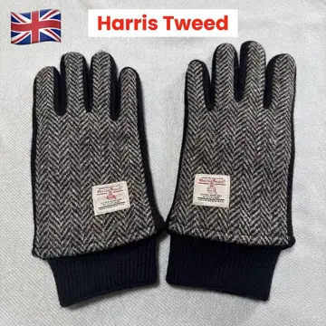 고급 해리스 트위드 HarrisTweed 울+가죽 헤링본 장갑