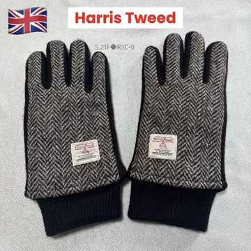 고급 해리스 트위드 HarrisTweed 울+가죽 헤링본 장갑