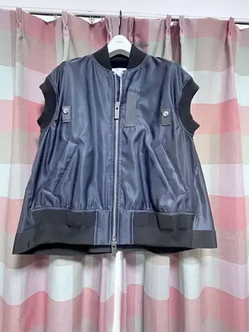 SACAI 사카이 NylonTwill 베스트 나일론 트윌 베스트 그레이