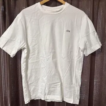 LACOSTE 클래식 핏 화이트 T셔츠 US L
