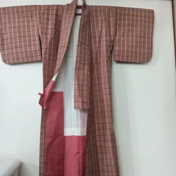 미츠코시 재단 격자 견직물 이중 기모노