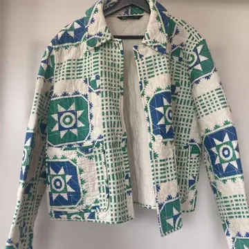 ZARA 기하학 패턴 퀼팅 자켓 L