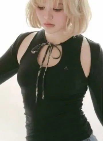 앤드마리 andmary Hannah 체크 탑스 리본