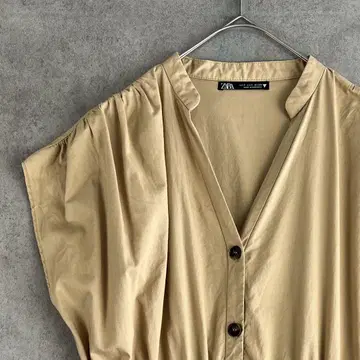 ZARA 자라 ( S ) 롱 원피스 롱 가디건 프렌치 소매 심플