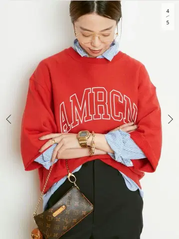 새상품급 AMERICANA CUT OFF 크루넥 맨투맨 라빠르망