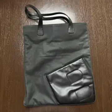 그레이 가죽 토트백