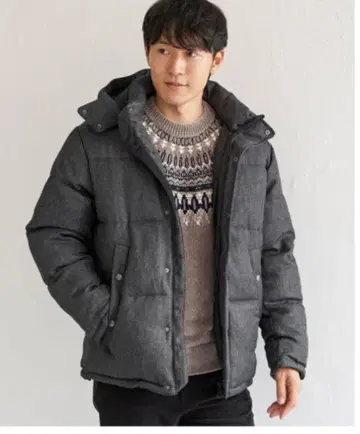 BEAMS 트위드라이크 다운 자켓 Ssize