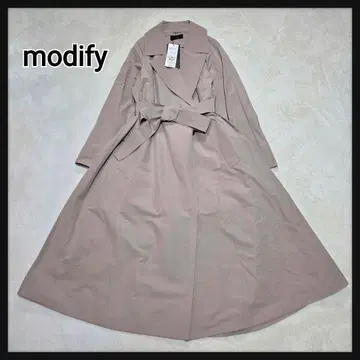 [택 포함 새상품] modify 스프링 코트 벨트 포함 백 프릴