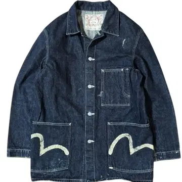 EVISU 1951 갈매기 데님 커버올 사이즈 38 인디고 적귀