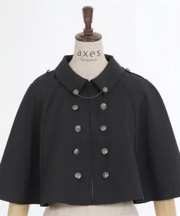 axes femme 더블 단추 케이프 블랙