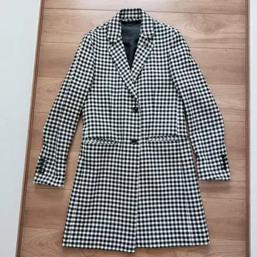 프리티 그린 체스터 코트 체크 무늬
