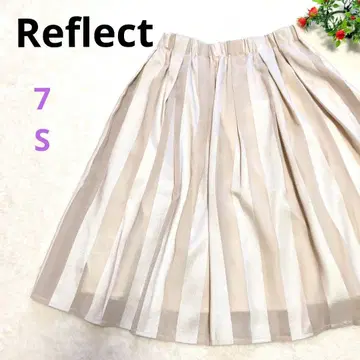 [새상품급] Reflect 베이지 플리츠 무릎 기장 플레어 스커트 7 S