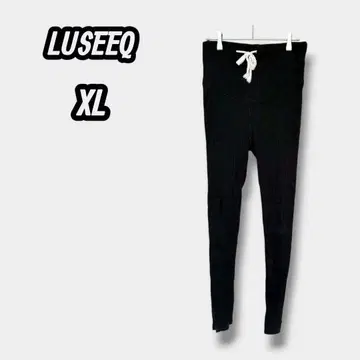 레깅스 리브 스트레치 심플 캐주얼 블랙 XL
