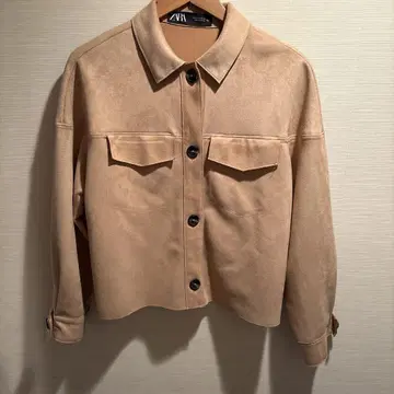 ZARA 베이지 페이크 스웨이드 셔츠 자켓
