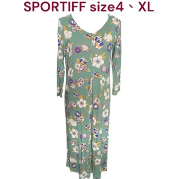 새상품급 스포티프 꽃무늬 롱 원피스 4, XL, 13호