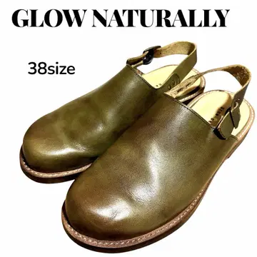 [ 새상품급 ] 글로우 내추럴리 사보 슈즈 올리브 그린 도치기 가죽 38