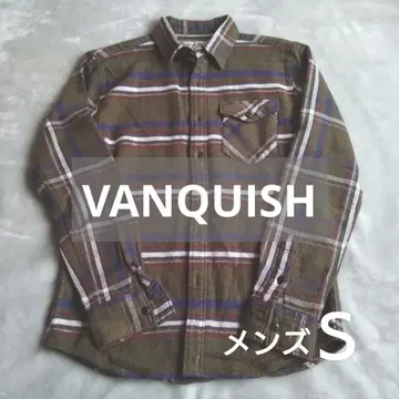 VANQUISH 뱅퀴시 체크 플란넬 셔츠 올리브 그린