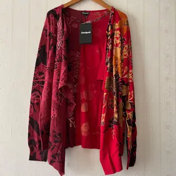 [새상품] Desigual 꽃무늬 패턴 니트 가디건 긴팔